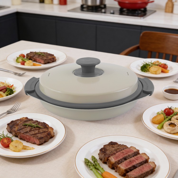 Microwave Grill Multi-Pot for Low-Oil Cooking and Meal Preparation