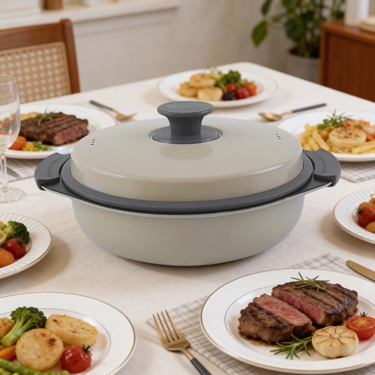 Microwave Grill Multi-Pot for Low-Oil Cooking and Meal Preparation